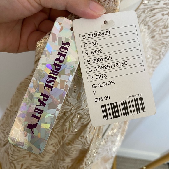 Urban Outfitters 2013 Gold Holiday Dress with Back Cut Outs - Picture 4 of 9